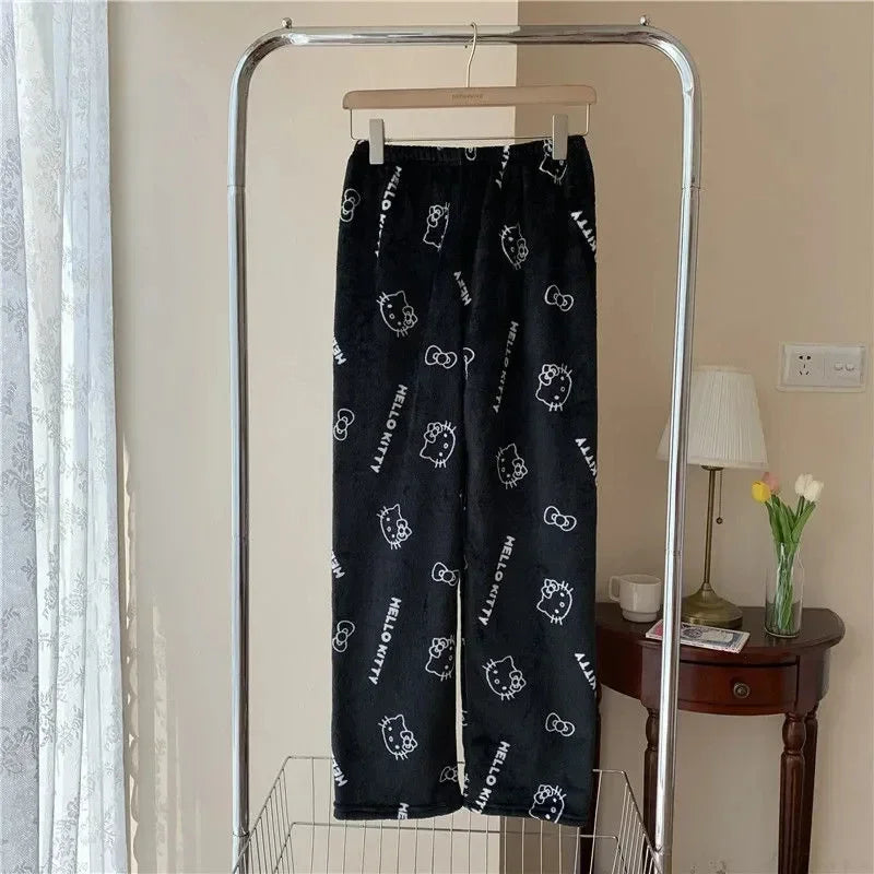 Hello Kitty Y2K Flannel Pajama Pants: Cozy Women's Fashion