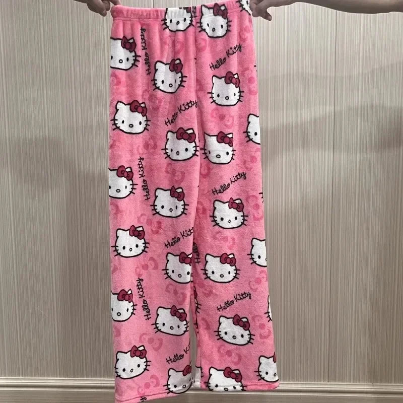 Women's Hello Kitty Y2K Flannel Pajama Pants: Autumn Style