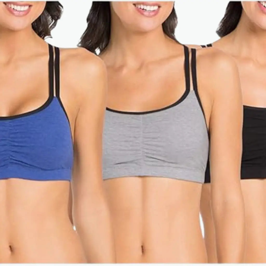 Cotton sports bra with pads