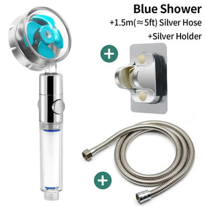 Spinning Shower Head: Handheld Propeller Turbo Fan Hydrojet