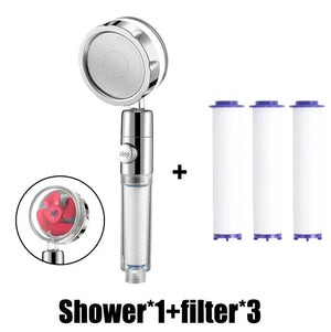 High-Pressure Handheld Propeller Turbo Fan Spinning Shower Head