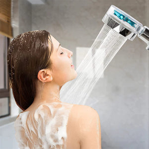 High-Pressure Handheld Turbo Fan Hydrojet Spinning Shower Head