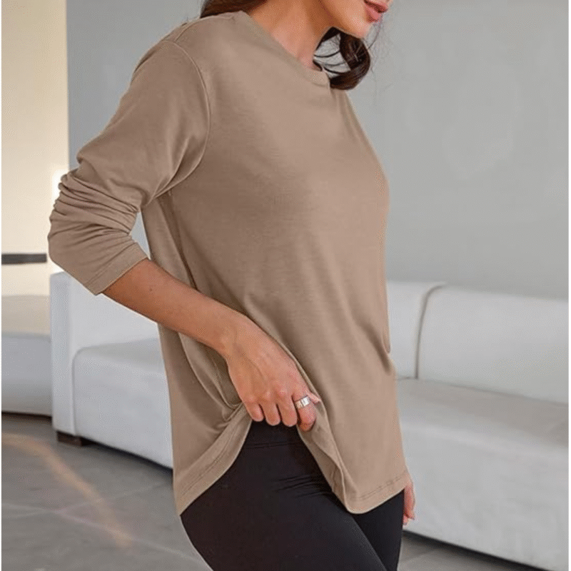Trendy Queen Womens Oversized Long Sleeve T Shirts 2025 Basic Crewneck Tee Fall Tops Casual Workout Y2K Clothes(Large) - Image 3