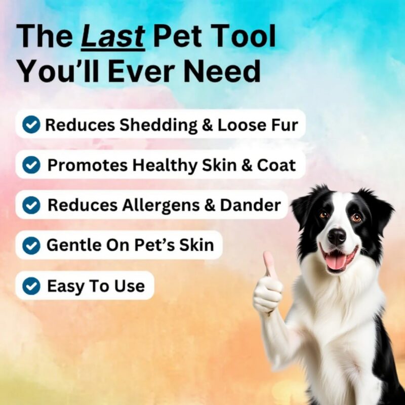 Brush for Pets, Rhykin Dog Deshedding Brush, 2025 New Dog Shedding & Grooming Supplies for Cats, Dogs, Rabbits, Horses, V Tooth Hair Removal Tool for Matted & Loose Hair (Black) - Image 3