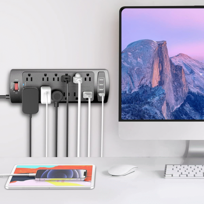 Power Strip, ALESTOR Surge Protector with 12 Outlets and 4 USB Ports, 6 Feet Extension Cord (1875W/15A), 2700 Joules, ETL Listed, Black - Image 3