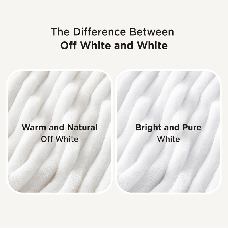 Bedsure GentleSoft White Throw Blanket for Couch - Cozy Blanket for Women, Cute Fleece Throws for Girls, Teacher Gifts Birthday Gifts for Women Men Mom, Room Home Dorm Decor, Off White, 50x60 Inches - Image 5