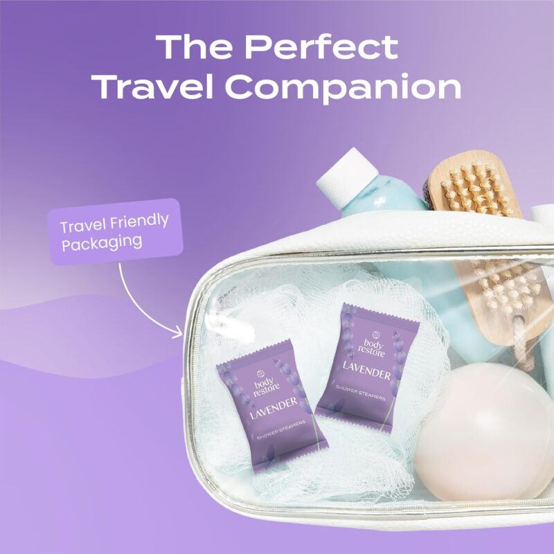 Body Restore Shower Steamers Aromatherapy 15 Pack - Birthday Gifts for Women, Men, Travel Essentials, Stress Relief, Relaxation, Self Care, Bath Bombs - Lavender - Image 6