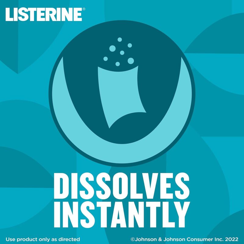 Listerine PocketPaks Cool Mint Breath Strips, Portable Pocket-Sized Oral Care Mouth Freshener, Dissolving Strips Kill 99% of Bad Breath Germs, Sugar Free, 3 x 24-Strip Packs - Image 6