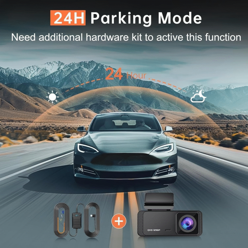 Dash Cam 1296P Front Dashcam, V300 WiFi Dash Camera for Cars with App, Night Vision, Mini Hidden Single Car Camera, Loop Recording, 24H Parking Mode, Support 256GB Max, Black - Image 6