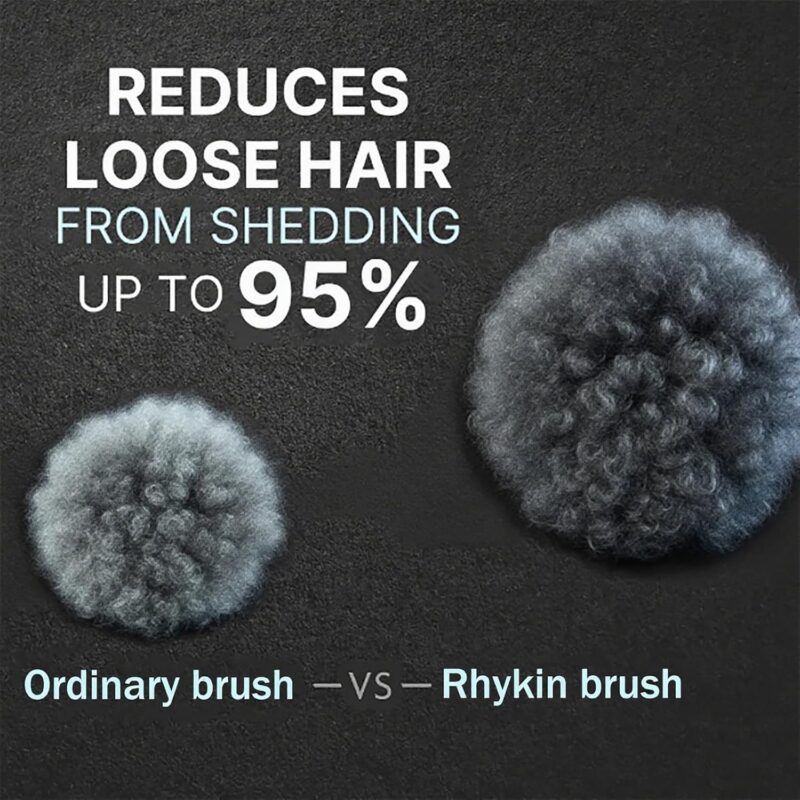 Brush for Pets, Rhykin Dog Deshedding Brush, 2025 New Dog Shedding & Grooming Supplies for Cats, Dogs, Rabbits, Horses, V Tooth Hair Removal Tool for Matted & Loose Hair (Black) - Image 4