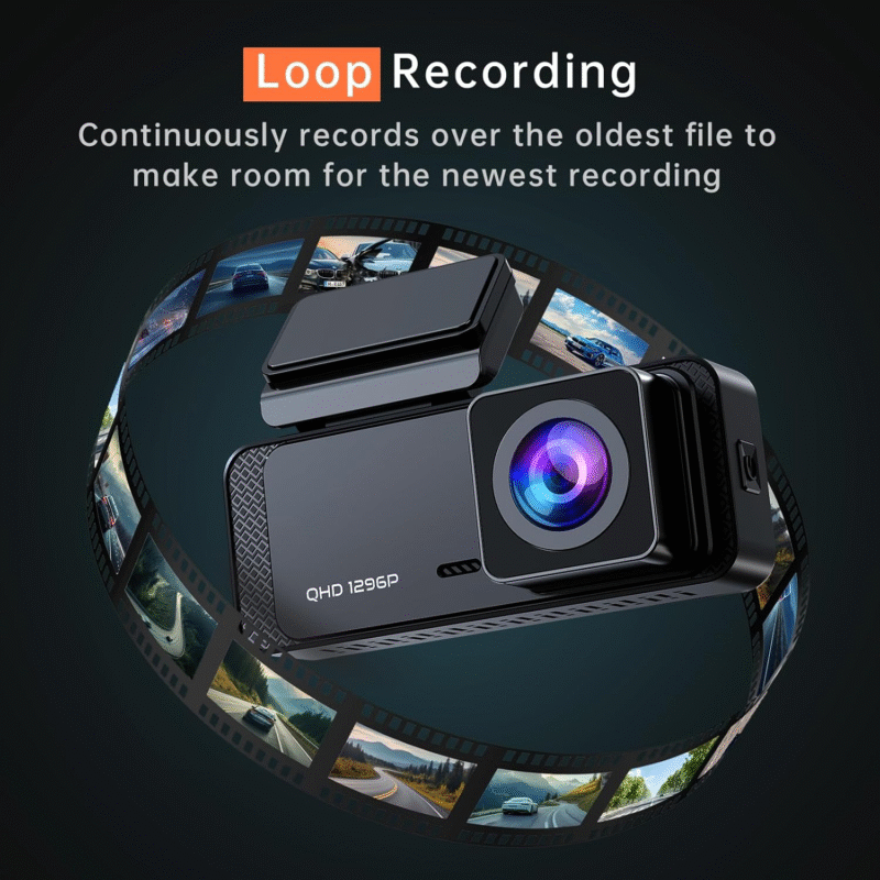 Dash Cam 1296P Front Dashcam, V300 WiFi Dash Camera for Cars with App, Night Vision, Mini Hidden Single Car Camera, Loop Recording, 24H Parking Mode, Support 256GB Max, Black - Image 5