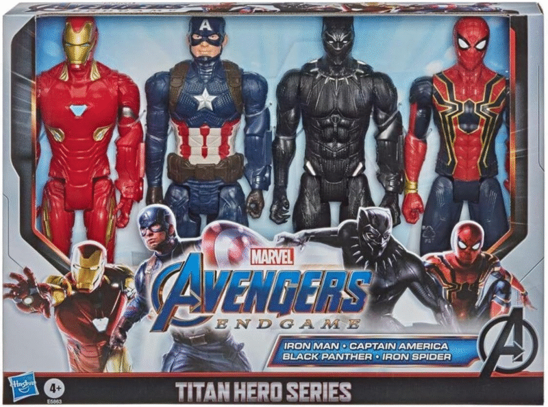 Avengers Marvel Endgame Titan Hero Series 12" Action Figures Captain America, Iron Spider, Black Panther, and Iron Man (4 Action Figures)