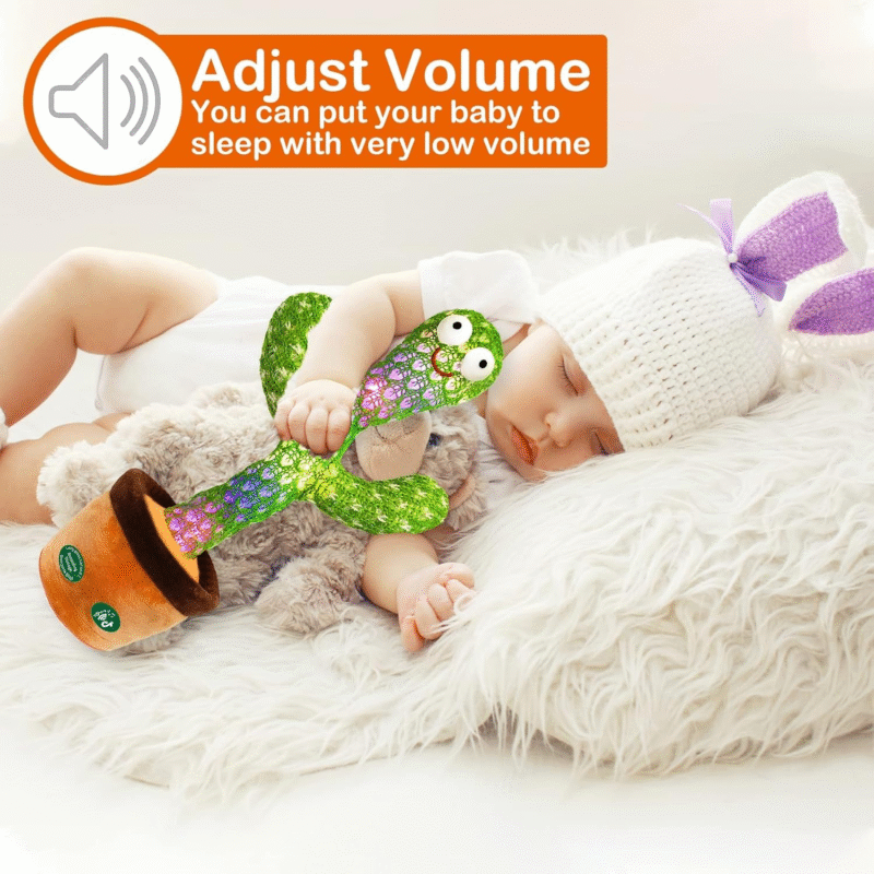 Pbooo Dancing Talking Cactus Toy,Talking Repeat Singing Sunny Cactus Toy 120 Pcs Songs for Baby 15S Record Your Sound Volume Adjustment - Image 5