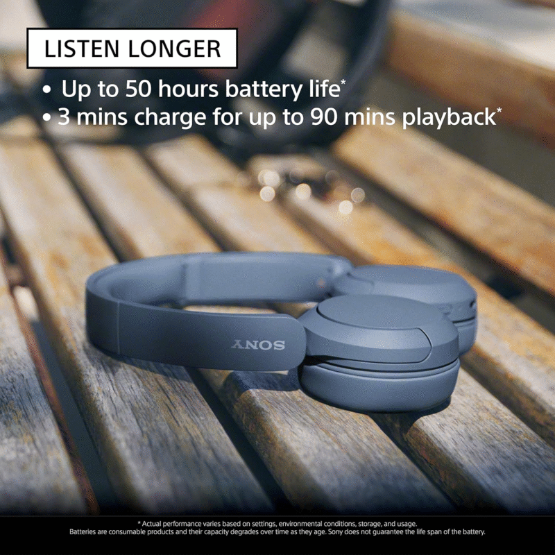 Sony WH-CH520 Wireless Headphones Bluetooth On-Ear Headset with Microphone, Blue New - Image 2