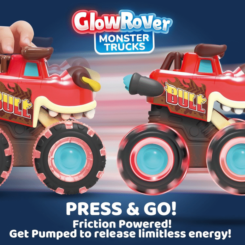 JOYIN 3 Pack Monster Truck Toy - Motion Activated Light-Up Cars for Toddlers - Monster Treads Lightning Wheels - Baby Toy Present - Press & Go Cars for Boys Girls Birthday Gifts - Image 3