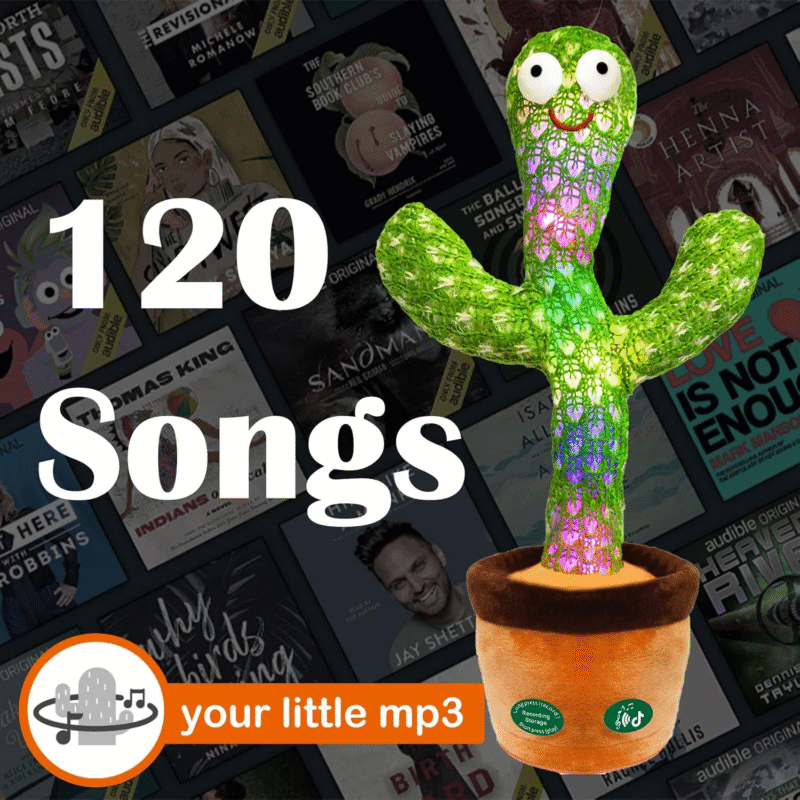 Pbooo Dancing Talking Cactus Toy,Talking Repeat Singing Sunny Cactus Toy 120 Pcs Songs for Baby 15S Record Your Sound Volume Adjustment - Image 7