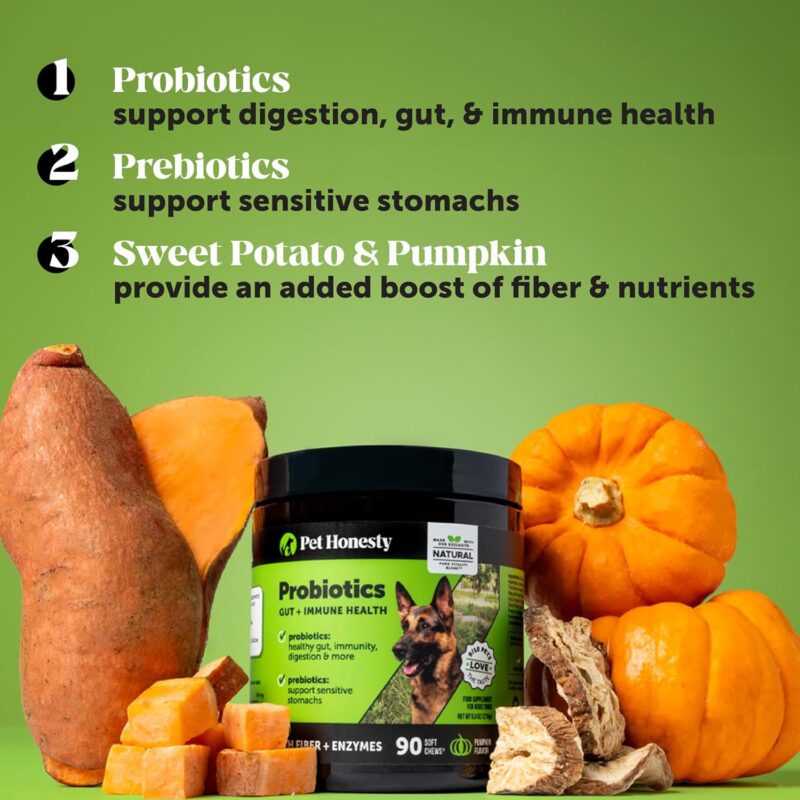 Probiotics for Dogs for Occasional Diarrhea & Bowel Support, Digestive Enzymes with Prebiotics for Gut Health for Dogs, Immunity Health & Itch Relief (Duck 90 ct) - Image 3