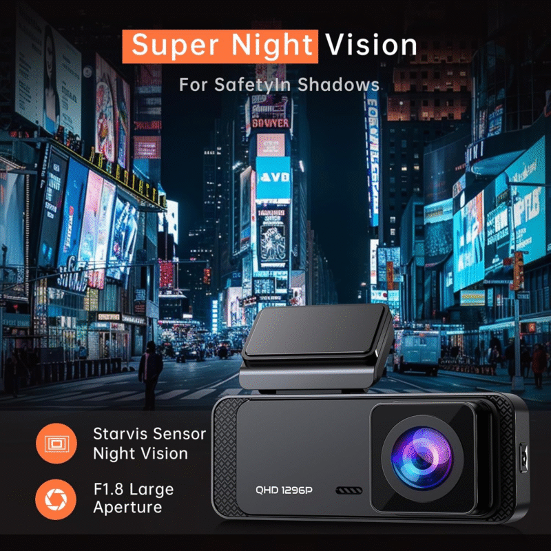 Dash Cam 1296P Front Dashcam, V300 WiFi Dash Camera for Cars with App, Night Vision, Mini Hidden Single Car Camera, Loop Recording, 24H Parking Mode, Support 256GB Max, Black - Image 4