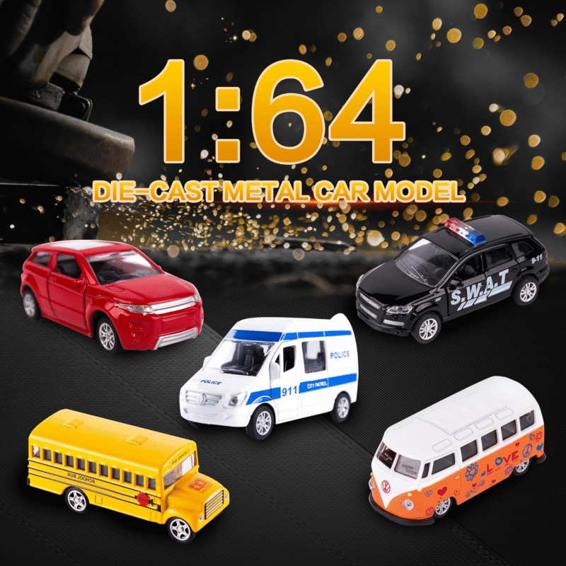 KIDAMI Die-cast Metal Toy Cars Set of 5, Openable Doors, Pull Back Car, Gift Pack for Kids (Official Car) - Image 7