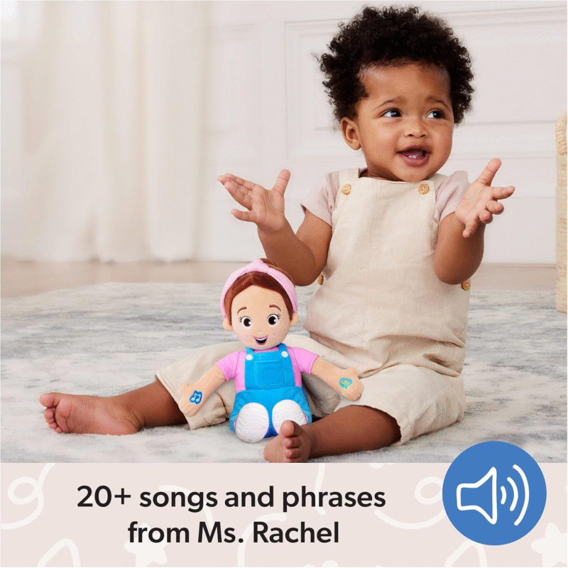 Ms. Rachel Speak & Sing Doll 16” Tall Interactive Toy with 4 Songs & 16+ Phrases, Toddler Toys for Girls & Boys Ages 6 Months to 3+ Years - Image 6