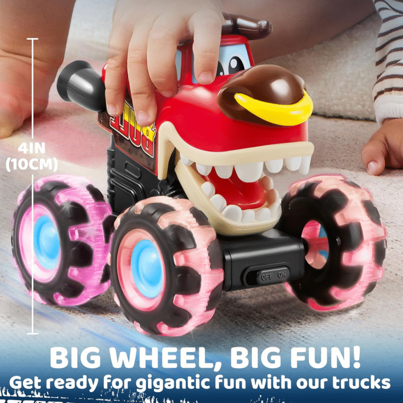 JOYIN 3 Pack Monster Truck Toy - Motion Activated Light-Up Cars for Toddlers - Monster Treads Lightning Wheels - Baby Toy Present - Press & Go Cars for Boys Girls Birthday Gifts - Image 5