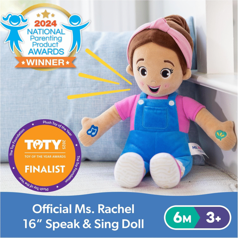 Ms. Rachel Speak & Sing Doll 16” Tall Interactive Toy with 4 Songs & 16+ Phrases, Toddler Toys for Girls & Boys Ages 6 Months to 3+ Years - Image 2