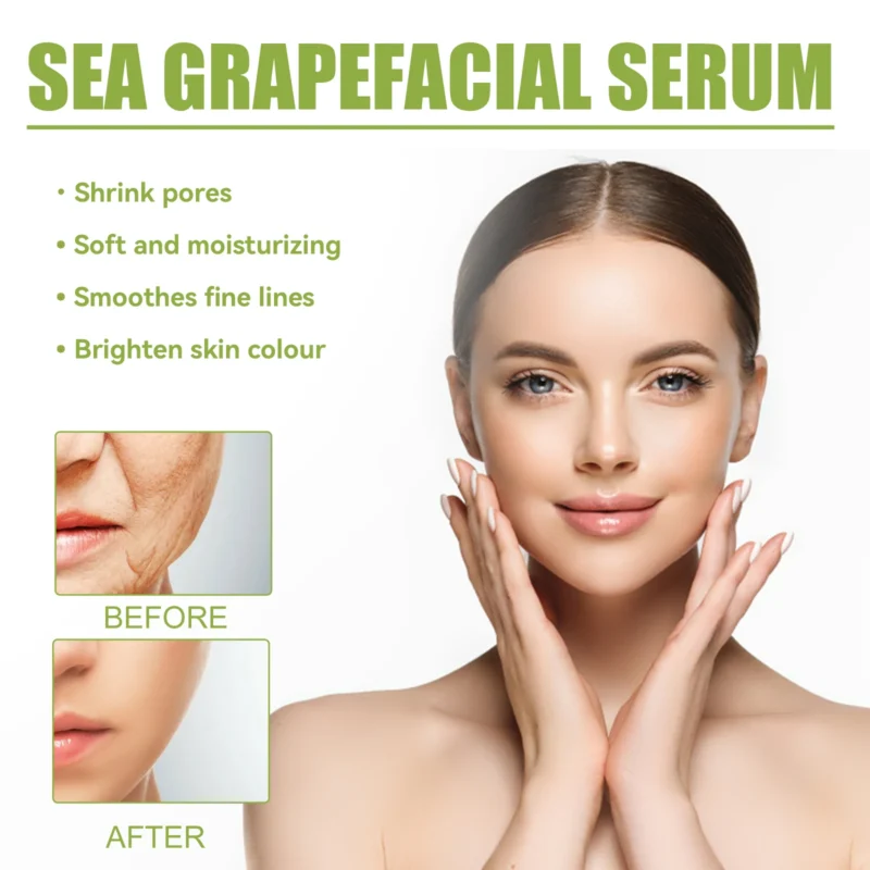 EELHOE Sea Grape Polypeptide Facial Essence Fade Fine Line Anti-wrinkle Firming Skin Lifting Moisturizing Booster Face Serum - Image 2