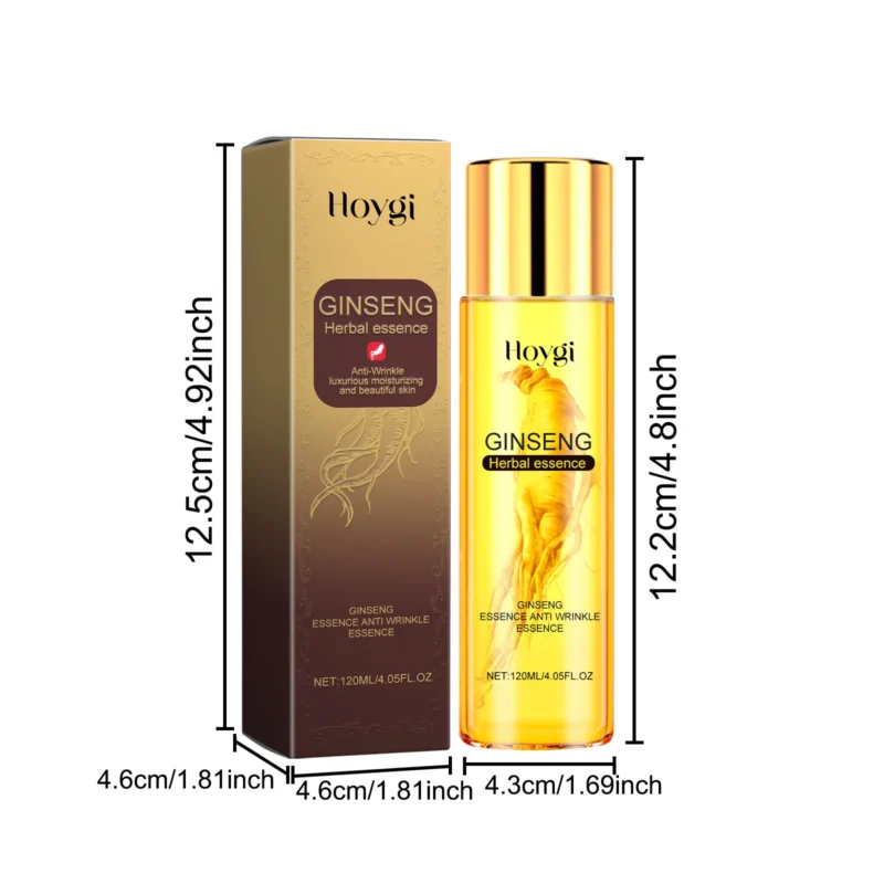 Hoygi 120ml Ginseng Anti Wrinkles Face Serum Fade Fine Lines Repair Face Dullness Hydration Brighten Moisturizing Facial Serum - Image 6