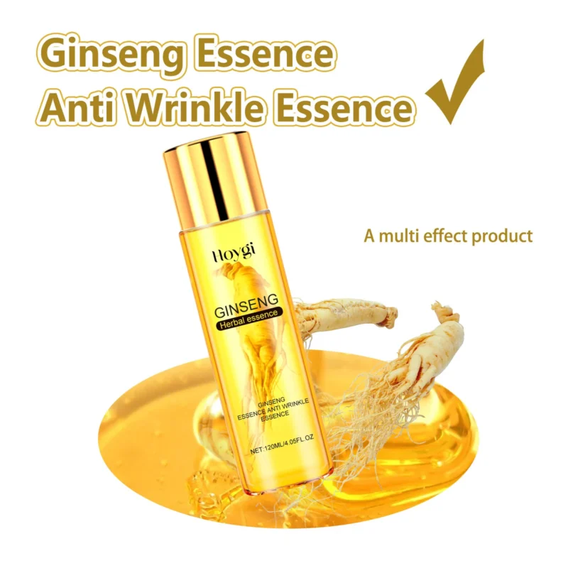 Hoygi 120ml Ginseng Anti Wrinkles Face Serum Fade Fine Lines Repair Face Dullness Hydration Brighten Moisturizing Facial Serum - Image 4