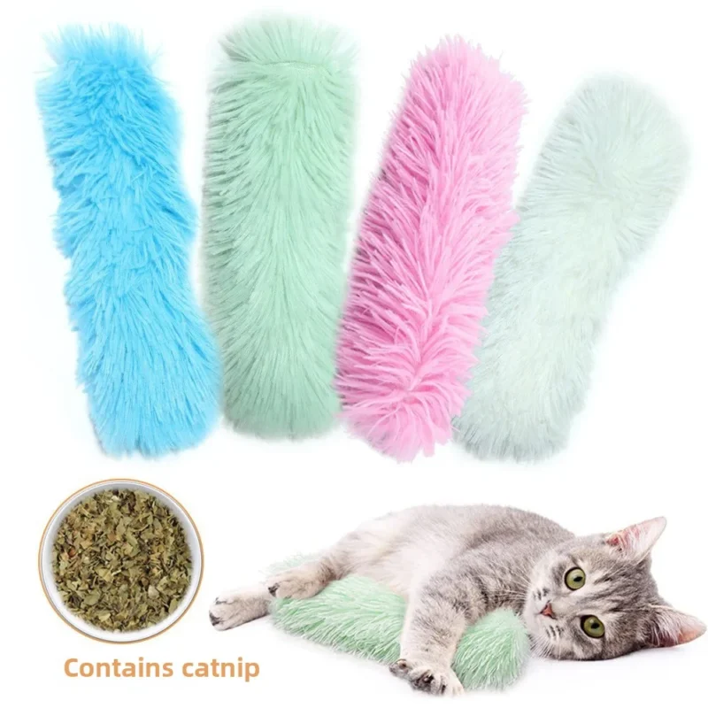 Popular Plush Strip Throw Pillow Contains Catnip Cat Pillow To Accompany Cat Toys Pet Supplies