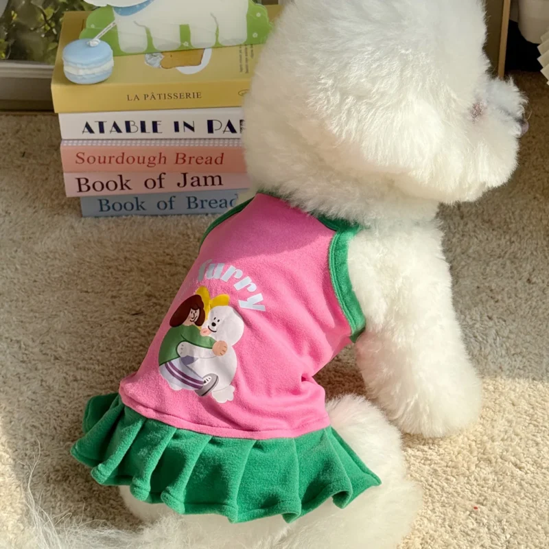 Dog Summer Clothes Puppy Sleeveless Striped Vest T-Shirt Pet Tutu Skirt Cat Dresses Suitable for Small Medium Cat Dog