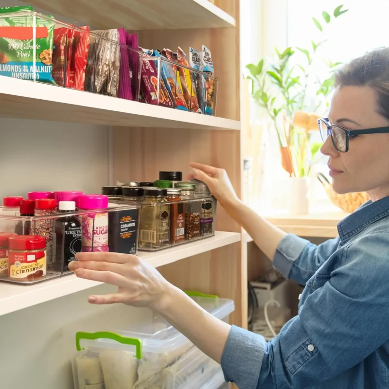 Plastic Pantry Organization and Storage Bins with Dividers & Lids – Perfect Kitchen Organization or Kitchen Storage - Image 6