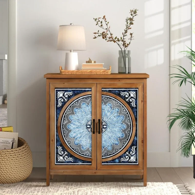 Accent Cabinet with Doors, Small Storage Cabinet Sideboard Buffet Credenza for Living Room, Entryway