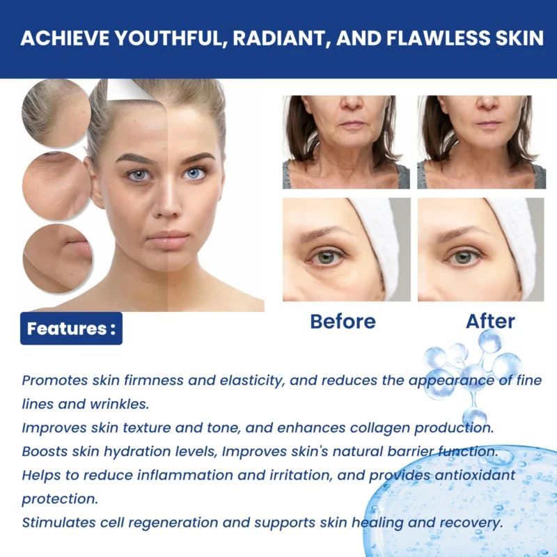 Blue Copper Peptide Serum Set Collagen Boosting Facial Essence for Firming & Anti-Aging, Hydrating Skin Treatment, Face Care - Image 4