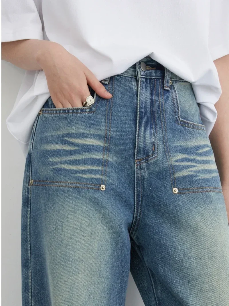 CHIC VEN Women Jeans Vintage High Waisted Washed Loose Female Trousers Wide Leg Pants for Woman Spring Autumn 2024 - Image 3