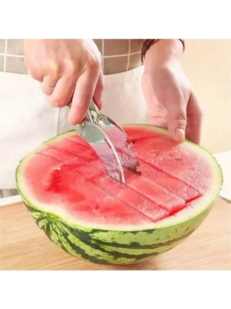 1pc, Cutting Watermelon Block Slicer Cutter, Watermelon Fruit Splitter, Stainless Steel Cutting Watermelon Tool, Kitchen Gadgets