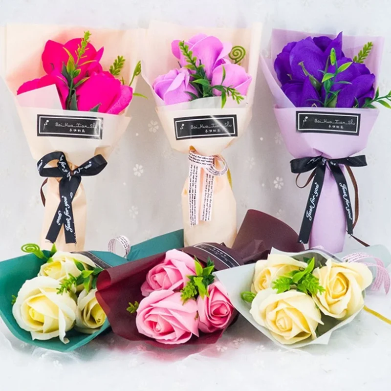 Soap Roses Flower Wedding Wall Home Garden Wreath Decor Festival Party Diy Gift Box Bride Bouquet Wrist Flower Accessories Cheap - Image 4