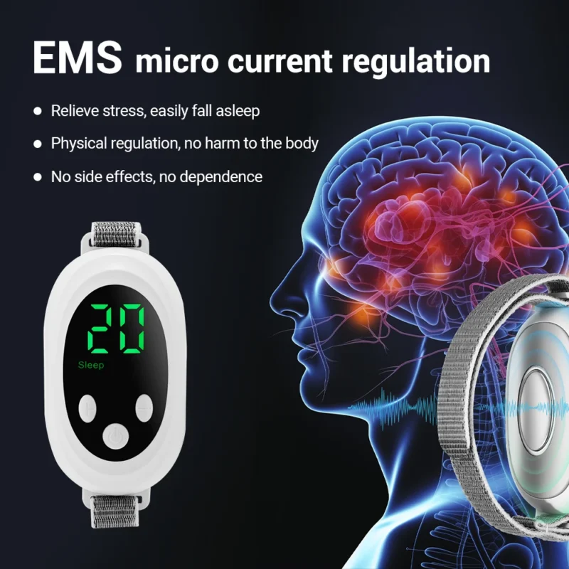 New Microcurrent Sleep Aid Device EMS Sleep Aid Machine Sleep Instrument for Insomnia Stress Anxiety Relief Palm Pulse Massager - Image 2