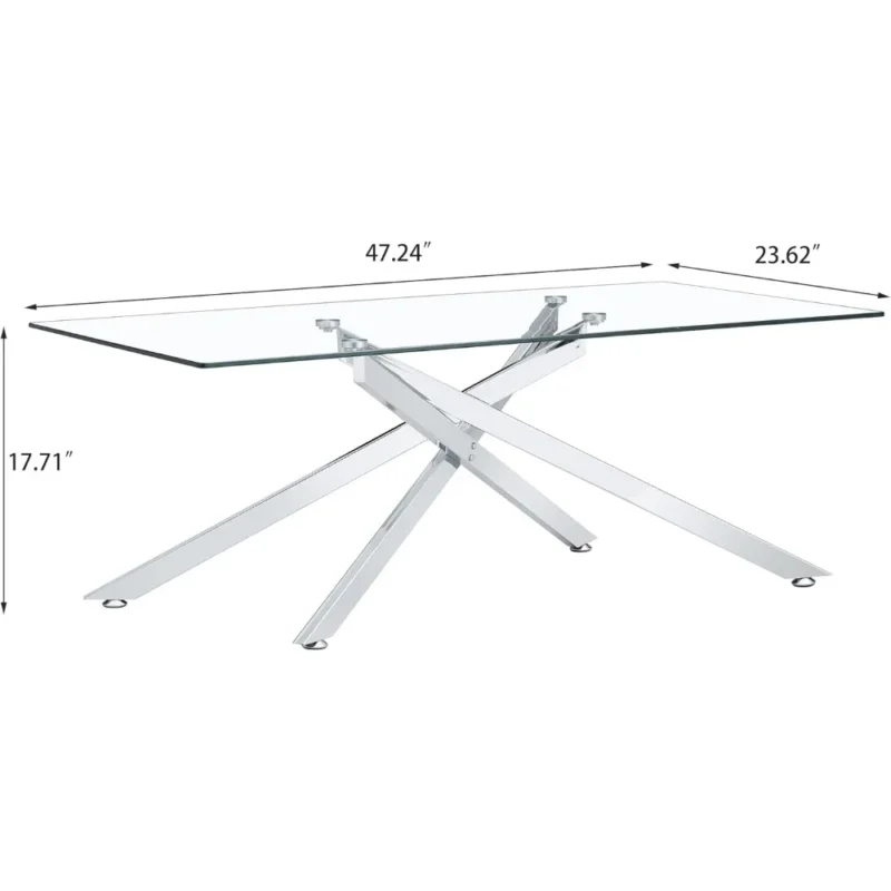 Living Room Set - Glass Coffee Table and 2 End Tables with Modern Design Set of 3 (Large Coffee Table + End Table x2, Gold) - Image 4