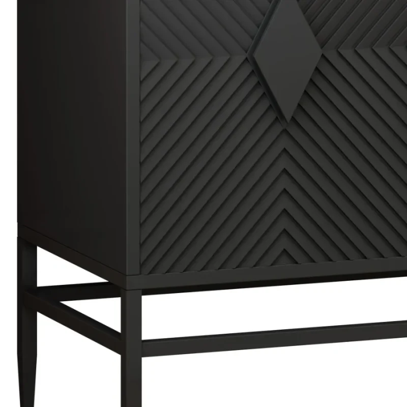 31.50 Modern 2 Door Wooden Storage Cabinet Accent Cabinet with Metal Leg Featuring Twotier Storage for Living Room Entryway and - Image 6
