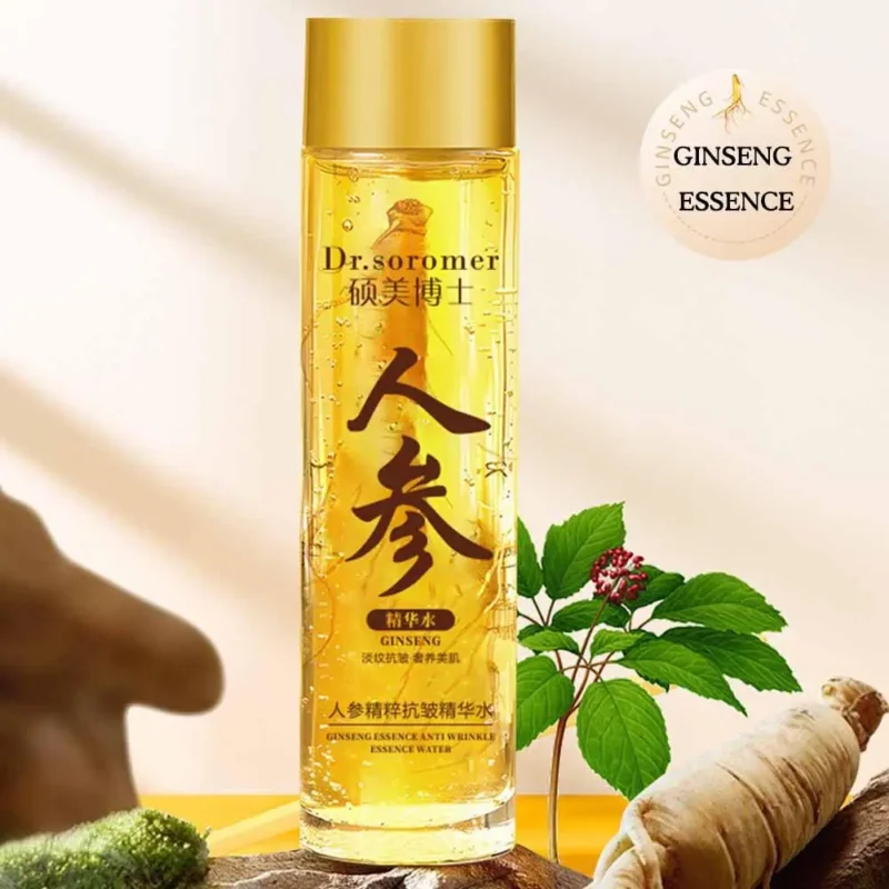 Gold Ginseng Face Essence Polypeptide Lightning Moisturizing Smoothing Facial Serum for Skin Care 120ml/30ml Ginseng Toner - Image 2