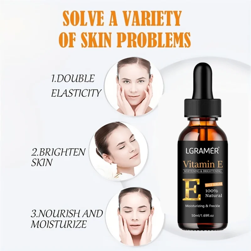 Vitamin E Face Serum Whitening Shrinking Pore Wrinkle Removing Blackspot Lightening Skin Care Essence Skin Care Product - Image 3
