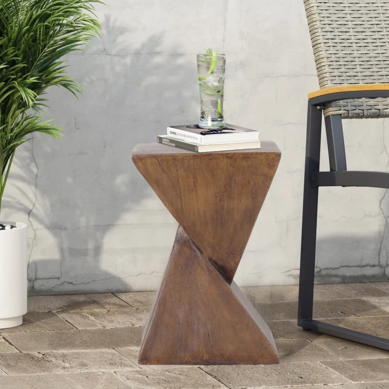 Lightweight Concrete Accent Table,Modern Geometry Side Table for Indoor and Outdoor,Small Bedside End Table Sofa Vanity Coffee - Image 5