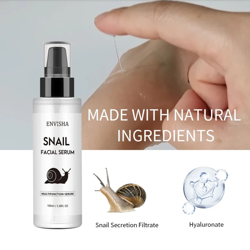 ENVISHA Snail Collagen Face Serum Facial Skin Care Anti-aging Wrinkle Moisturizing Whitening Firming Skin Essence Shrink Pores - Image 4