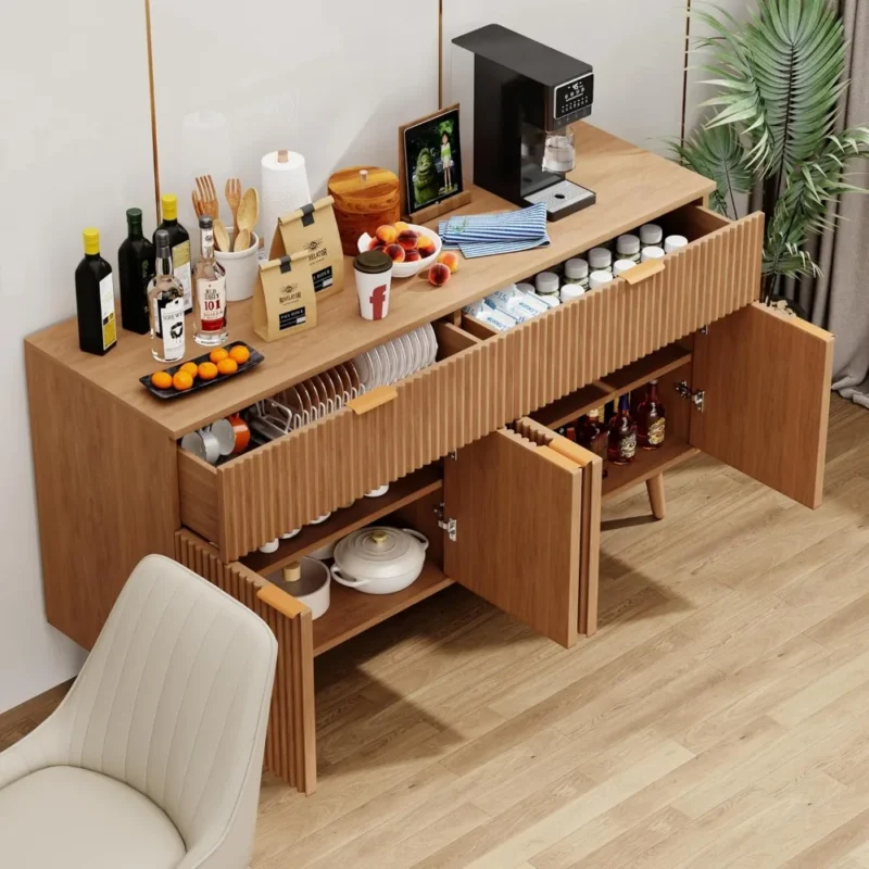 Storage Buffet Cabinet Sideboard with Adjustable Shelves, with Drawers for Entryway Living Room Kitchen - Image 2