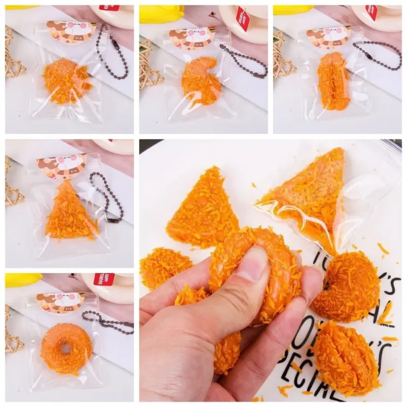 Safe Bread Crumbs Fried Food Pinch Toy Flexible TPR Squeeze Hamburger Toy Pizza Hot Dog Cute Food Pinch Toy Unique Gift - Image 3