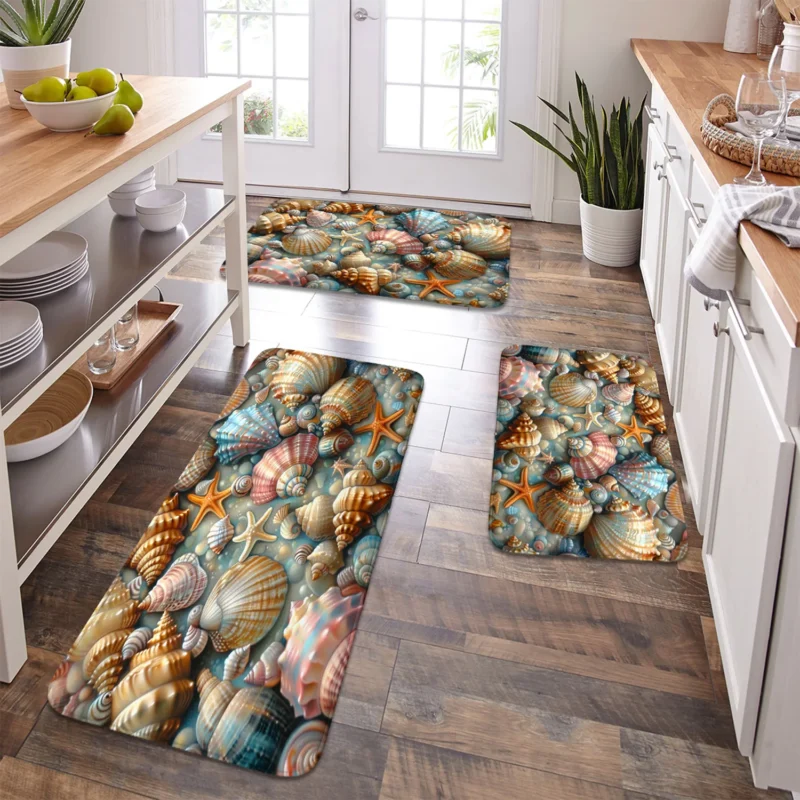 1 piece beachfront bohemian kitchen carpet-ideal for spring and summer decoration door mat for kitchen, living room or entrance - Image 2