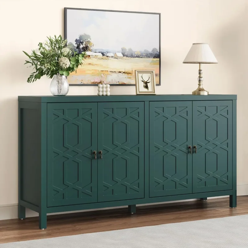 Mid-Century Sideboard Cabient with Adjustable Shelves, Accent Storage Credenza for Entryway, Living Room, Dining Room, Bedroom