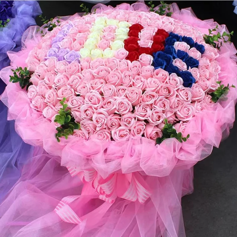 Soap Roses Flower Wedding Wall Home Garden Wreath Decor Festival Party Diy Gift Box Bride Bouquet Wrist Flower Accessories Cheap - Image 3
