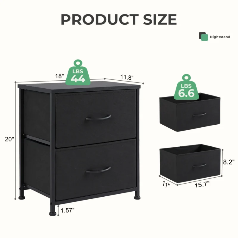 JHK Living Room Cabinet Layers Set of 2 Fabric Drawers Beside Nightstand Table Closet Chest Clothes Display Cabinet Of Furniture - Image 3